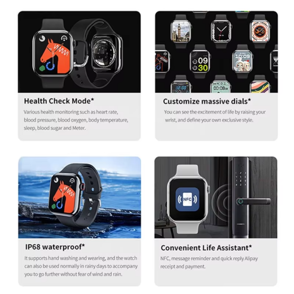 2024 New For Apple 2.05" HD AMOLED Screen Smart Watch Women Series9 Custom Dial 500+ Wireless Charging Men Waterproof Smartwatch